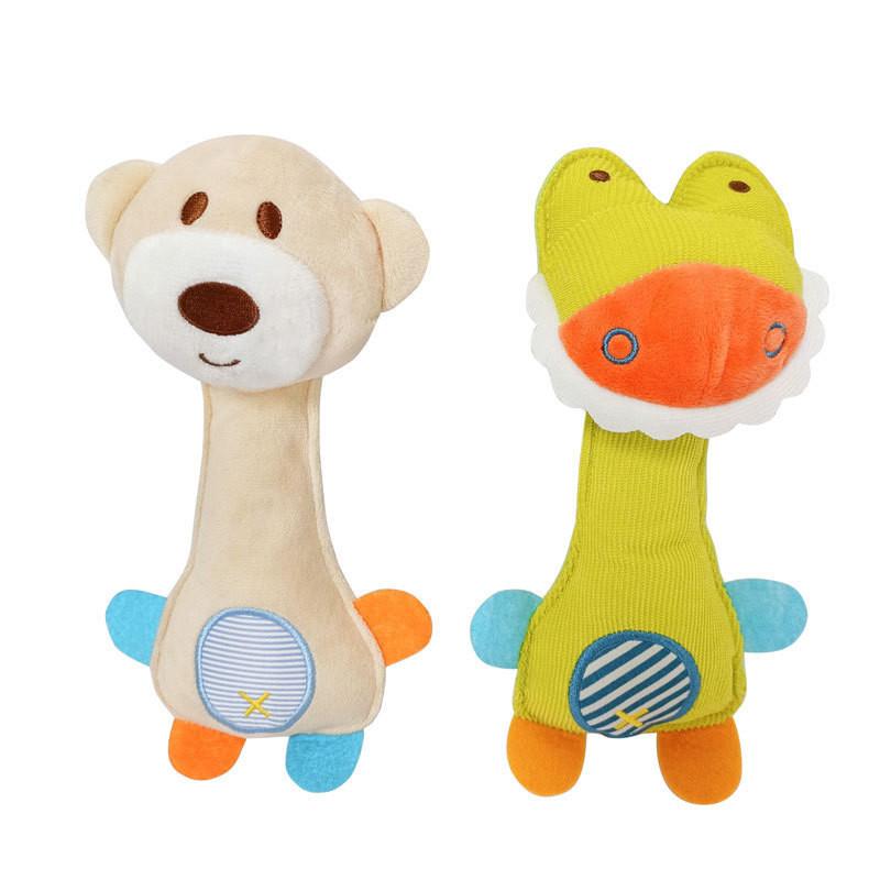 Children's Plush Rattle Stick With Bell Baby Animal Hand Grabbing Stick Soothing Toy Supplier From China