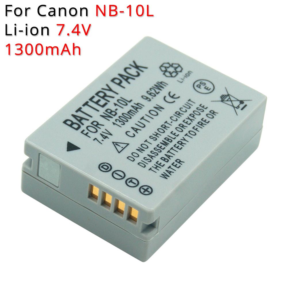 DSTE 2 Batterie NB-10L / NB-10LH Compatibili Canon PowerShot G1X, G15, G16, SX40 HS, SX50 HS, SX60 HS