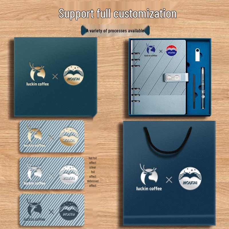 Custom A5 Ring Binder Notebook Gift Set with Logo - Holiday Souvenir Box