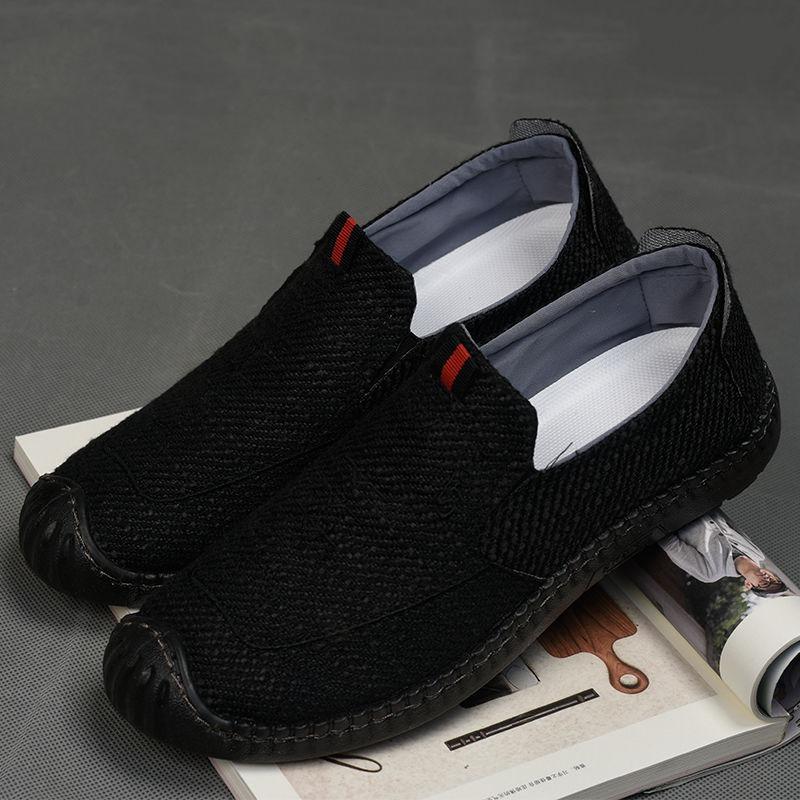 New Old Beijing Cloth Shoes Men's Spring Breathable and Comfortable Middle and Old One-pedal Lazy Casual Men's Shoes