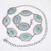 Bohemian Turquoise Waist Chain With Metal Accents For Summer Festival Fashion