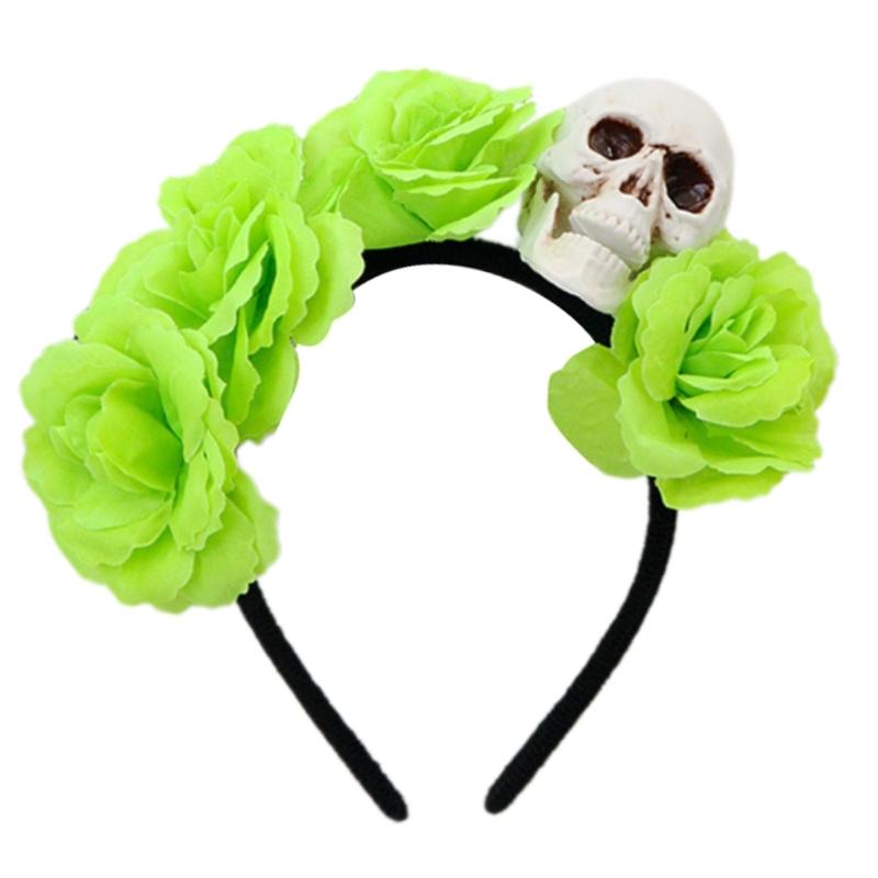 Halloween Totenkopf Blumige Stirnbänder Mit Plastik Kostüm Haaraccessoires Für Kostümpartys Und Gruselige Veranstaltungen