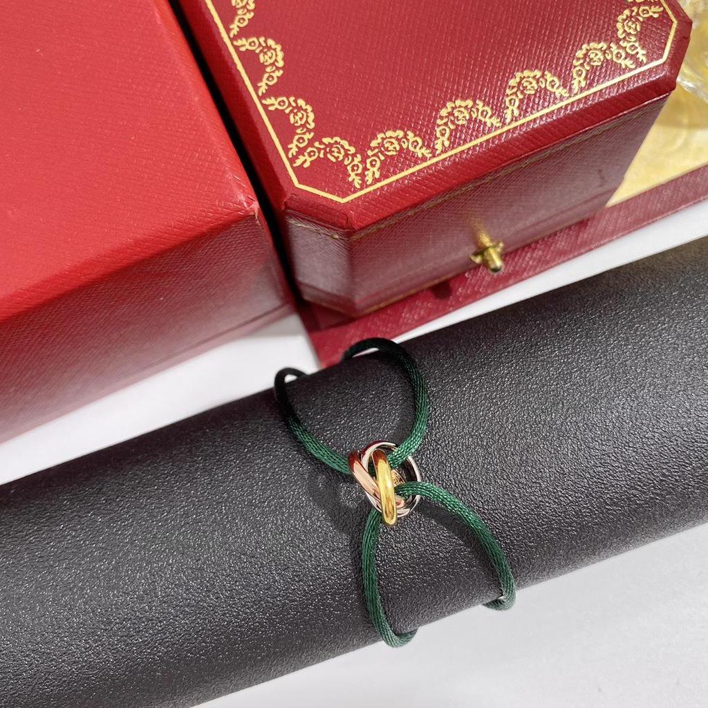 Three-Color Hand-Woven Red Rope Bracelet: Lucky Valentine's Gift for Couples.