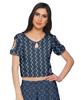 Moomaya Crop Top With Loose Palazzo Set For Women Printed Ethnic Clothing