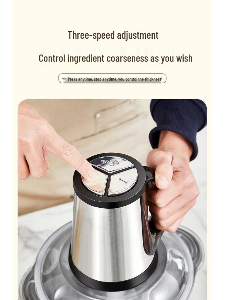 Electric Stainless Steel Meat Grinder & Multi-functional Chopper for Pepper, Garlic, and Vegetables