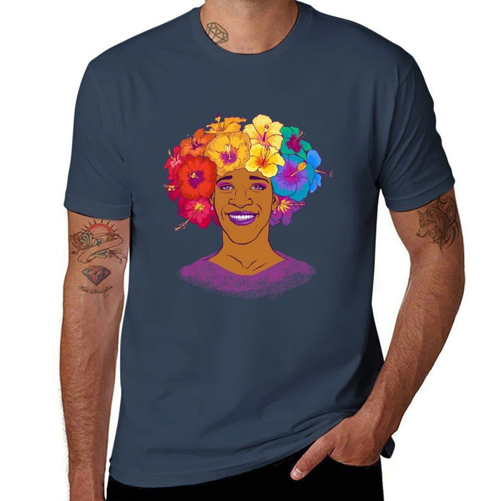 Marsha Johnson Hero and Icon TShirt Casual Simple Design Short Sleeve Shirt S