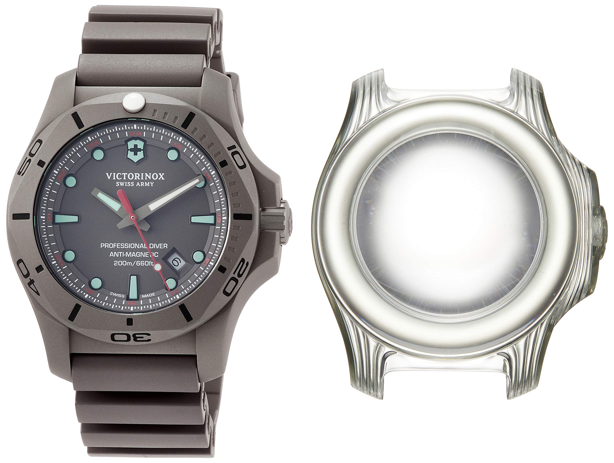 

Годинник PROFESSIONAL DIVER TITANIUM Піскоструминний титановий корпус Сірий циферблат Сірий каучуковий ремінець Подарунок 241810 [Victorinox] INOX. [