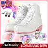 Quad Roller Skates Size 32-40 Adult Women Flashing 4 Wheels Skate Shoes Kids Girls Beginner Outdoor Skating Training Sneakers
