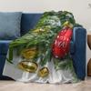 Tuniu Christmas Red Gift Blanket Soft Cozy Warm Throw Blanket for Sofa Bed Home Decoration