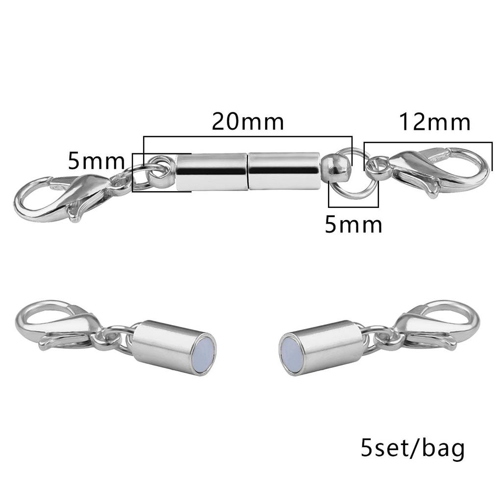 2/5 Stück Verschlüsse, Zubehör, magnetischer Hummer für Halskette, Armband, Hummerkugelhaken