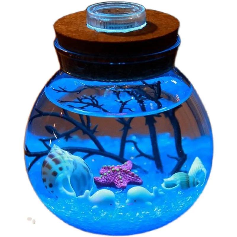 Creative Handmade DIY Romantic Underwater Luminous Bottle Birthday Gift Bedroom Decoration Night Light Free Print Photos