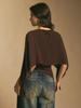 2026 Summer Women's Cape Sleeve Chiffon Top: Round Neck, Loose, Elegant Irregular Design