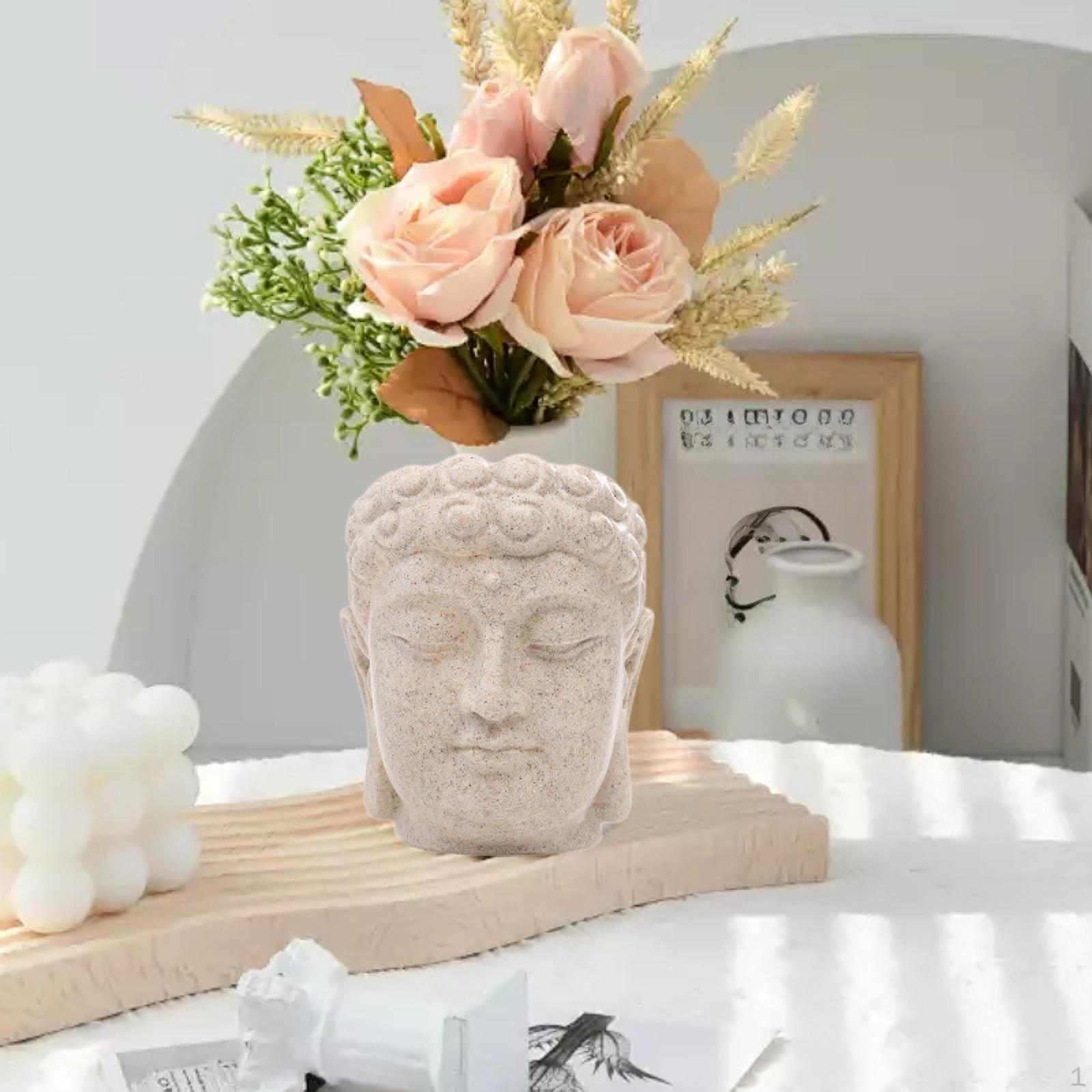 

Голова Будды, статуэтка, цветочный горшок, настольное украшение, бонсай, скульптура из смолы, кашпо для спальни, офиса Style A