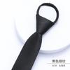 Knot-Free Black Tie Casual Korean Version Formal Wear Business Men'S Zipper Lazy Solid Color Tie To Work