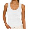 Camiseta sin mangas ajustada de punto acanalado con cuello cuadrado para mujer