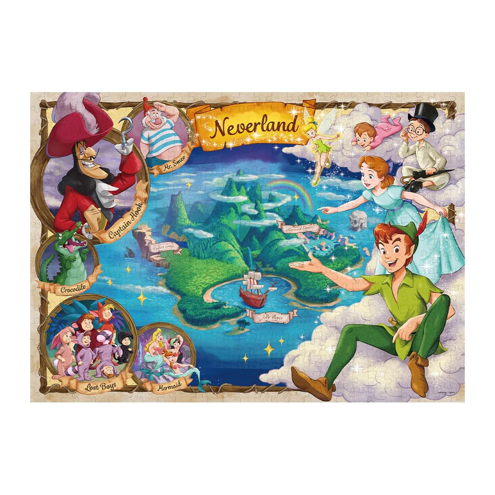 

Tenyo в пазле из 500 деталей Disney Peter Pan Neverland В комплект входят клей и шпатель. В комплект входит сервисная карта [Сделано в Японии] (35x49см) Д-500-684