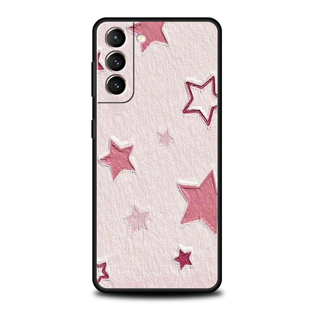 Love Flower Art Phone Case For Samsung Galaxy S24 S23 Ultra S22 S21 S20 FE 5G S10 S10E S9 Plus S8 Soft Silicone Black Cover
