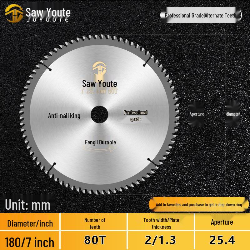 Woodworking Circular Saw Blade for 4, 10, or 12 Inch Cutting; Fits 125 Angle Grinder & 140 Lithium Battery Saw - Cuts Aluminum Sheets