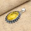 Glorious Citrine Gemstone Handmade 925 Sterling Silver Jewelry Lovely Pendant Gift For Her