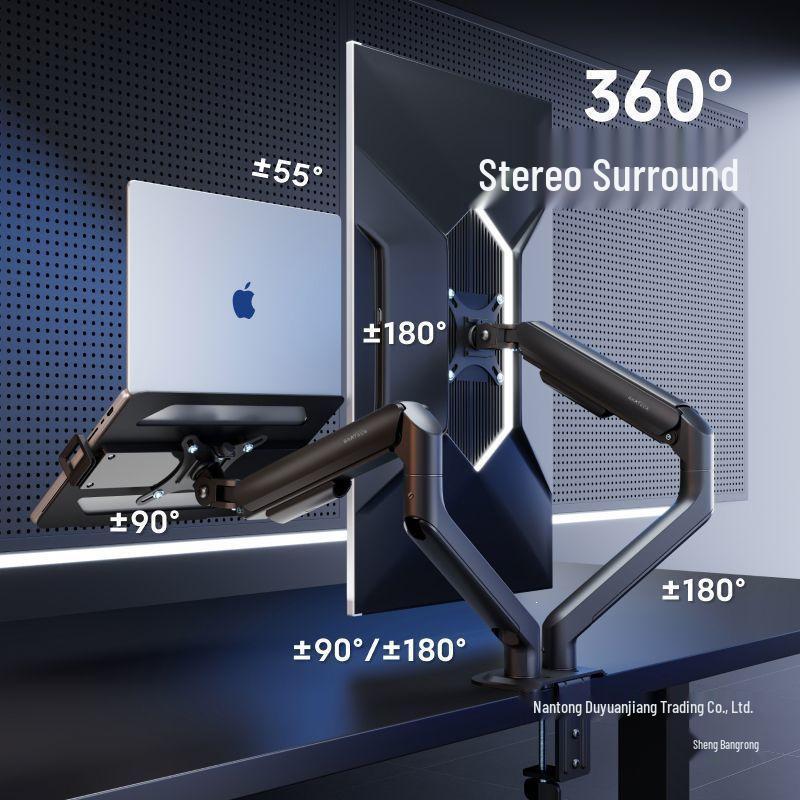 Dual Screen Laptop Display Stand with Adjustable Lifting Base