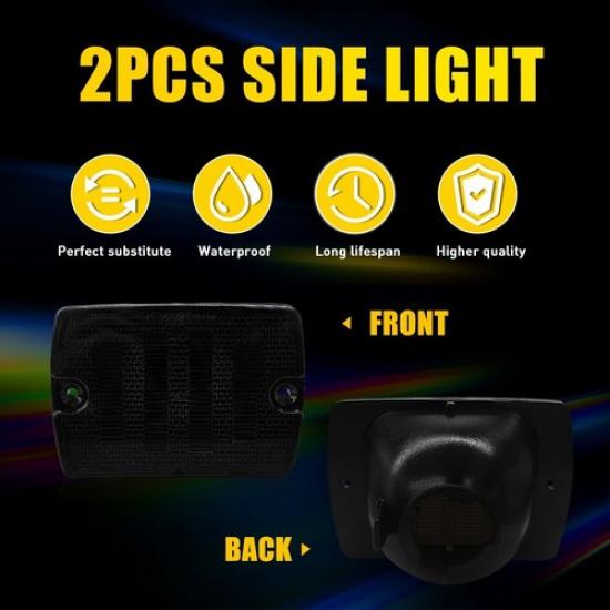 For Jeep 1987-95 Wrangler YJ Smoked Front Turn Signal Parking Lights Housings EA