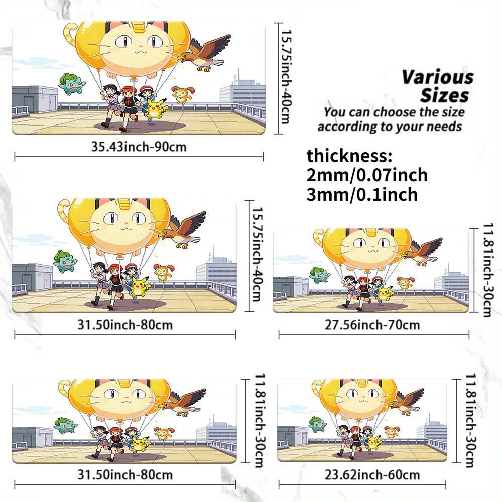 Snorlax Piplup Winter Snow Gaming Desk Mat NonSlip Rubber Base Mouse Pad 30x80x0.2cm