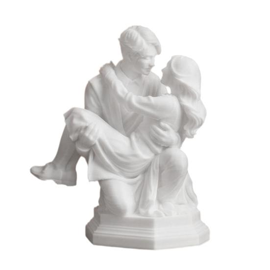 3D Printed Couple Sculpture Carry Figurine Kneeling Princess Romantic
