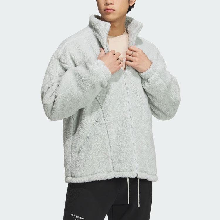 Adidas Sportswear Lounge Jacket With Solid Color Tag Unisex Jackets Silver-Grey IQ1367