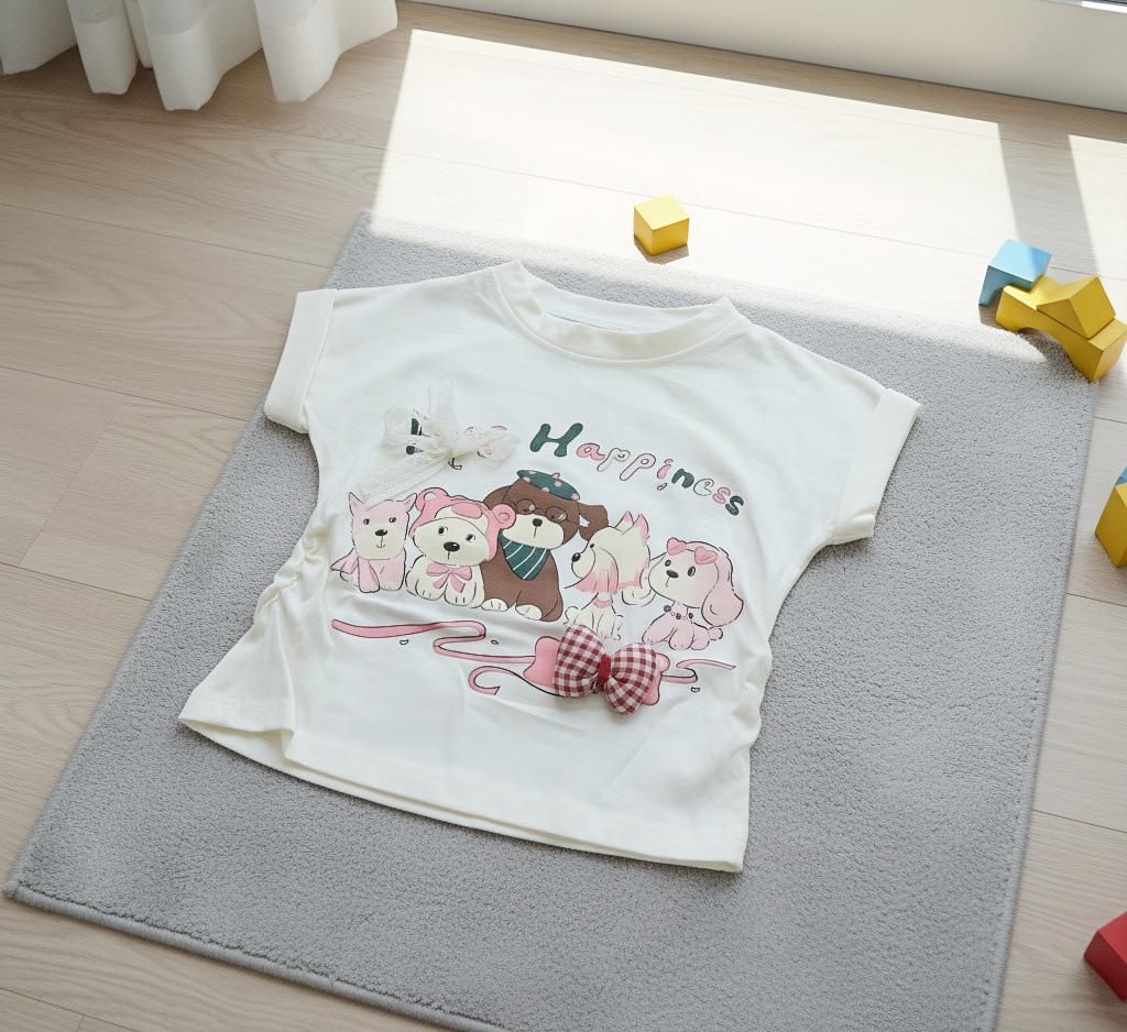 2025 Stilvolles Sommer-Zweiteiler-Set für Mädchen: Süßes T-Shirt & Schlaghosen