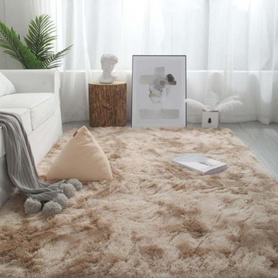 Cute Shaggy Bedside Blanket Floor Mat Carpet Household Living Room Bedroom Decor