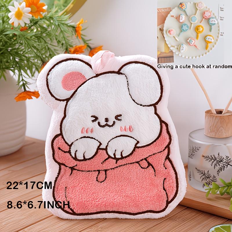 

Ultra‑Soft Double‑Layer Thickened Coral Fleece Cartoon Hand Towel, Quick‑Dry Absorbent Hanging Towel for Kitchen & Bathroom Bunny
