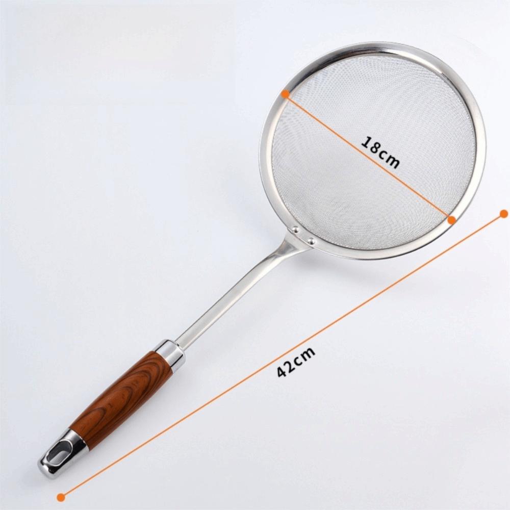 

Stainless Steel Mesh Strainer Spoon Net Leak Fruit Juice Dregs Separator Oil Filtering 18cm