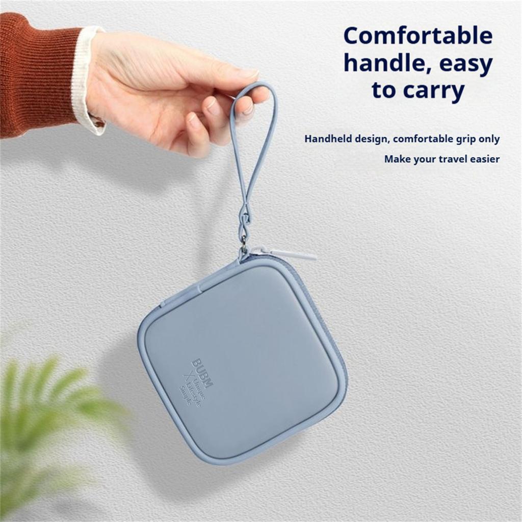PU Cable Organizer Bag Waterproof with Multiple Compartments for Charging Cables Data Cords and Earphones