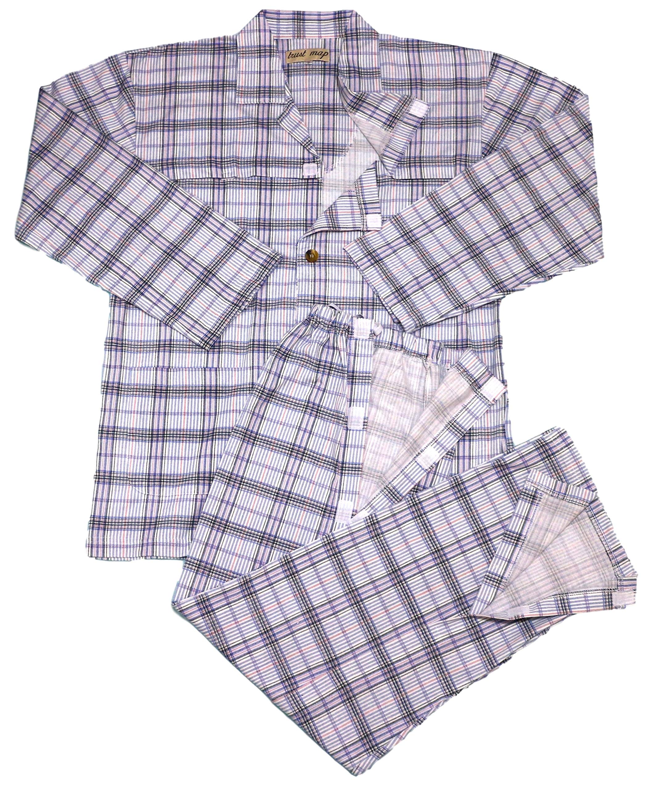 

Пижама Trust Map для лета Легкий хлопок Прикованный к постели Госпитализированный Внутривенный и Перевязочный Мужской Полной длины Мужчины, Джерси, 100% [Для лиц, осуществляющих уход, Пациентов, синий