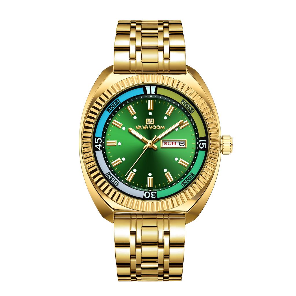 Men Watch Green Classic Diving Series 42mm Silver Stainless Steel Luxury Business Clock 3Bar Waterproof Student Timing Man Watch
