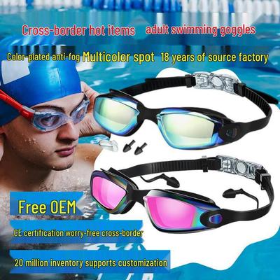 Benutzerdefinierte HD Anti-Kneif Badehaube & Faltbare Schwimmbrille Set mit Nasenklammer & Ohrstöpseln