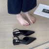 Summer Fashion Pointed Toe Women Sandals Shallow Low Heel Slingbacks Ladies Casual Dress Street Style Shoes