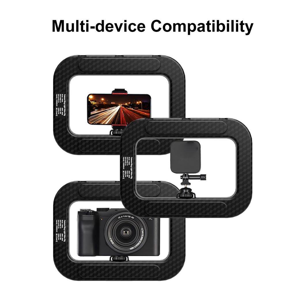 LED Mobile Video Stabilizer Rechargeable Cell Phone Light Handheld Phone Stabilizer with Phones Holder for Video Recording