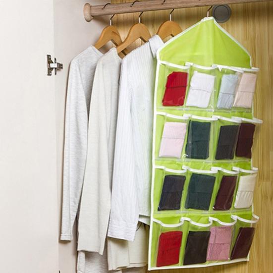 16 Pockets Clear Over Door Hanging Bag Shoe Rack Hanger Storage Organizer