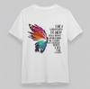 Women's Oversize Classic T-Shirt Rainbow Wings With Storm Quote Graphic Tee USA