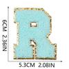 6Cm Towel Embroidery Lake Blue English Letter Embroidery Cloth Sticker Bag Decoration Patch Sticker Ironing Number Sticker