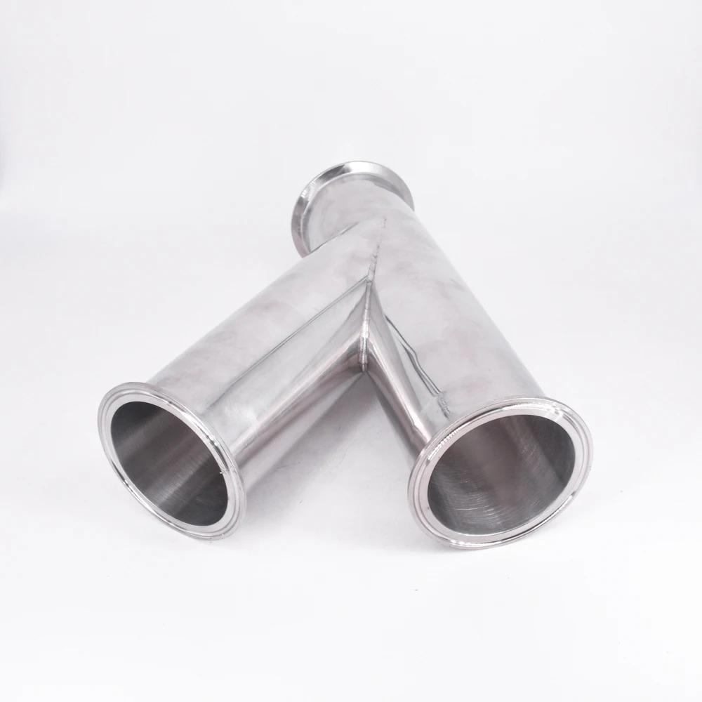 19mm-108mm Pipe OD Welding and Tri Clamp Oblique Y Shaped 3 Way 304 Stainless Sanitary Fitting Spliter Homebrew Beer Wine