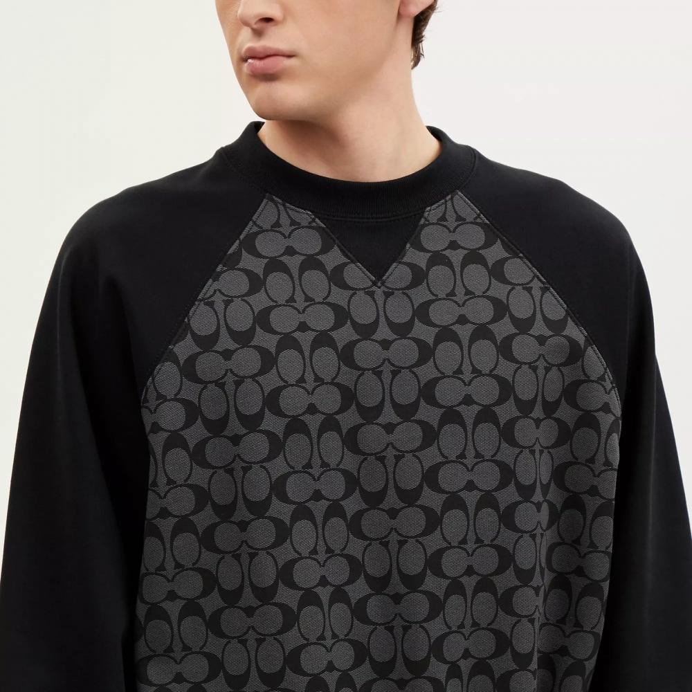 Coach Signature Crewneck Sweatshirt Charcoal Signature