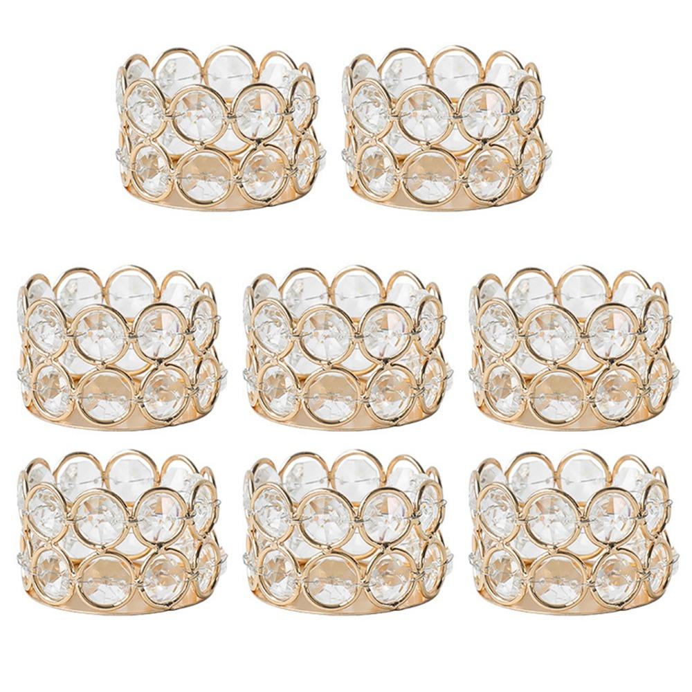 

8Pcs Hollow Tealight Candle Holders Flat Bottom Tea Lamp Container Universal Tea Light Box Wedding золотой