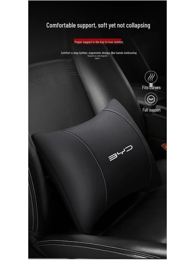Compatible with New BYD Car Neck Pillow and Lumbar Support for Qin, Song Plus Dmi, Han, Tang, Yuan EV, and Dolphin Seal Models