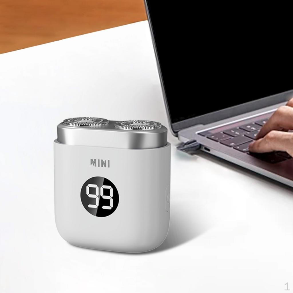 

Мужская портативная электробритва, триммер для бороды с моющимся дизайном для путешествий белый