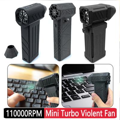 Mini Turbo Violent Fan Speed Adjustable Powerful Blower 110000RPM Turbo Fan 45M/S Built-In Battery for PC Keyboard Camera