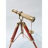 Victorian Nautical 10" Brass Antique Working Telescope With Wooden Tripod Stand - Marine Spyglass Telescope