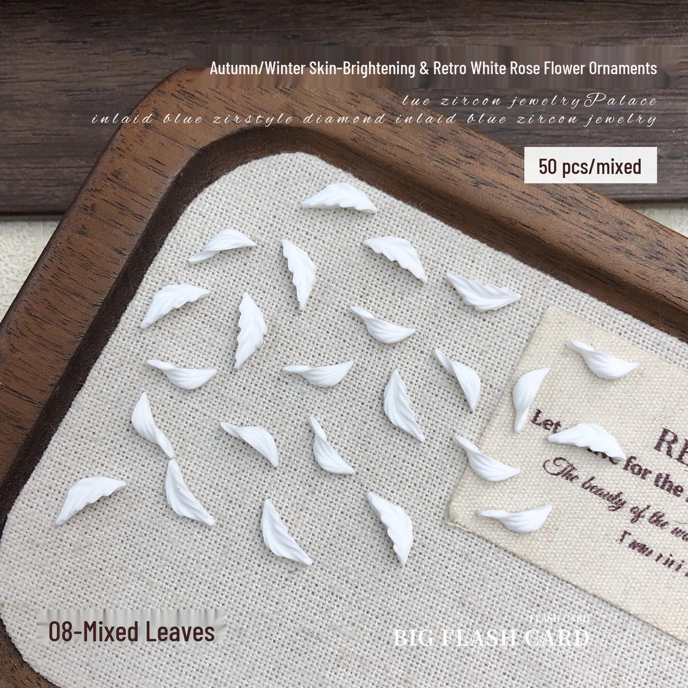 Ретро Красные Розы Декорации для Маникюра: Цветы из рельефной смолы и смешанные аксессуары со стразами