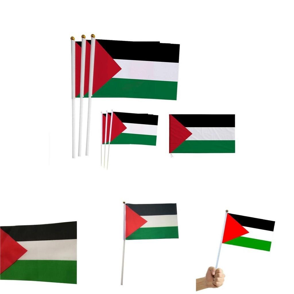 Palestina Handflaggor Livfulla Polyester Bilfönsterflaggor För Free Gaza Frihetsvisning